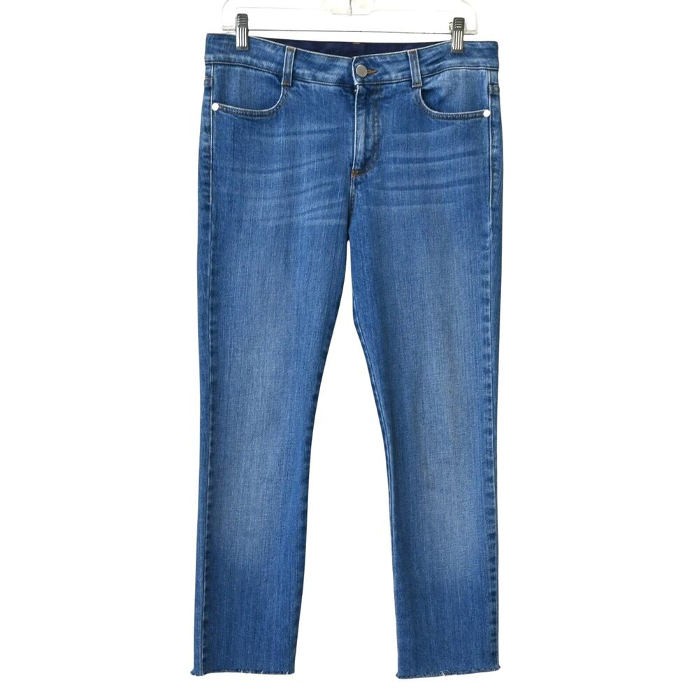 Stella McCartney Medium Wash Raw Hem Denim Slim Leg Jeans Size 29
